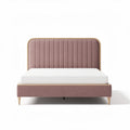 Letto matrimoniale imbottito in tessuto rosa con contenitore 200 x 160 x 100cm