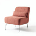 Poltrona moderna in tessuto rosa con cuscino e struttura in metallo 70 x 70 x 75cm