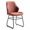 Sedia in tessuto imbottito rosa con base in metallo dimensioni 40 x 50 x 85cm