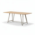 Tavolo rettangolare in legno e metallo 180 x 90 x 75 cm per esterni
