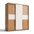 Armadio scorrevole in legno con ante in tessuto dimensioni 200 x 60 x 220cm