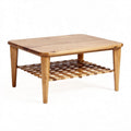 Tavolino in legno di pino con ripiano inferiore 80 x 80 x 40cm